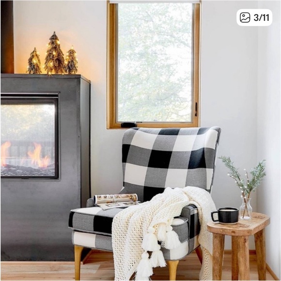 Threshold Woodland Tall Carved Wood Table Brown - Picture 3 of 3